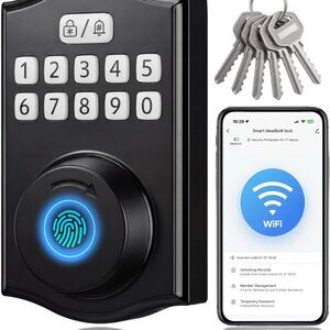 Brand new Smart Fingerprint + Keypad Deadbolt Lock with WiFi & Keys -